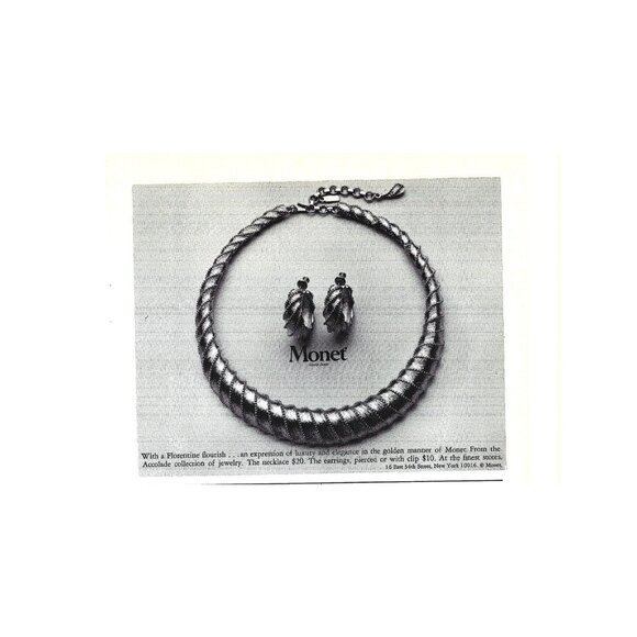 Monet Master Jeweler Necklace ADVERT 1970s Vintage Print Ad - Picture 3 of 4